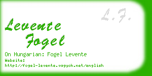 levente fogel business card